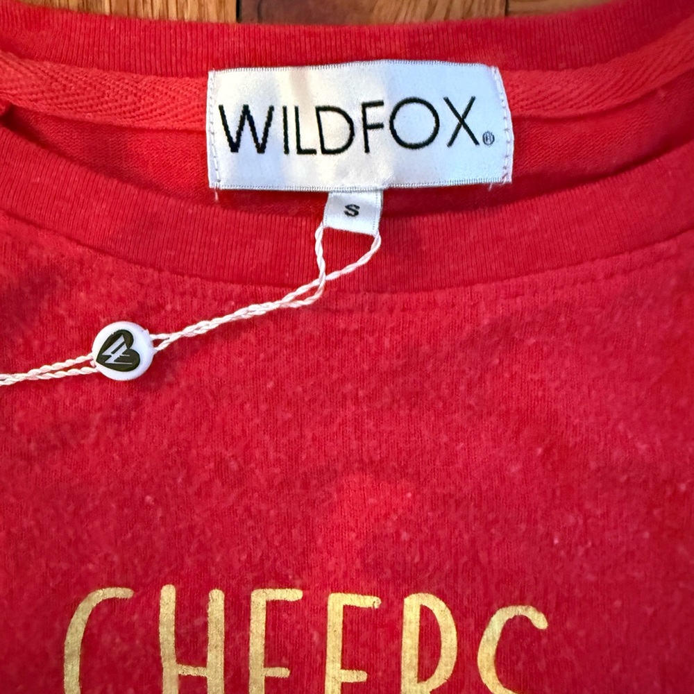 Wildfox Red Crew Neck Sweater Cheers Graphic - Picture 3 of 4